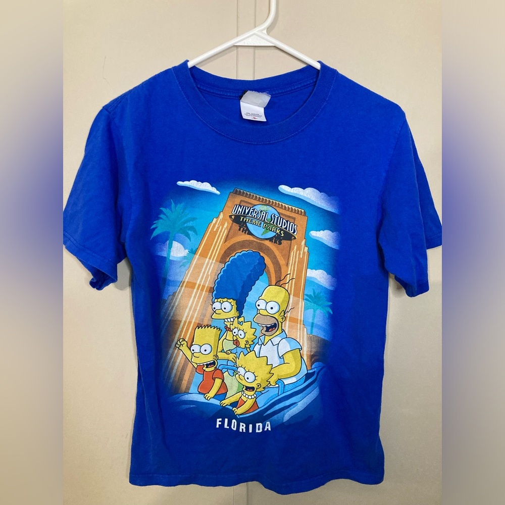 Universal Studios Simpson Family Shirt Blue Unisex Size Small
